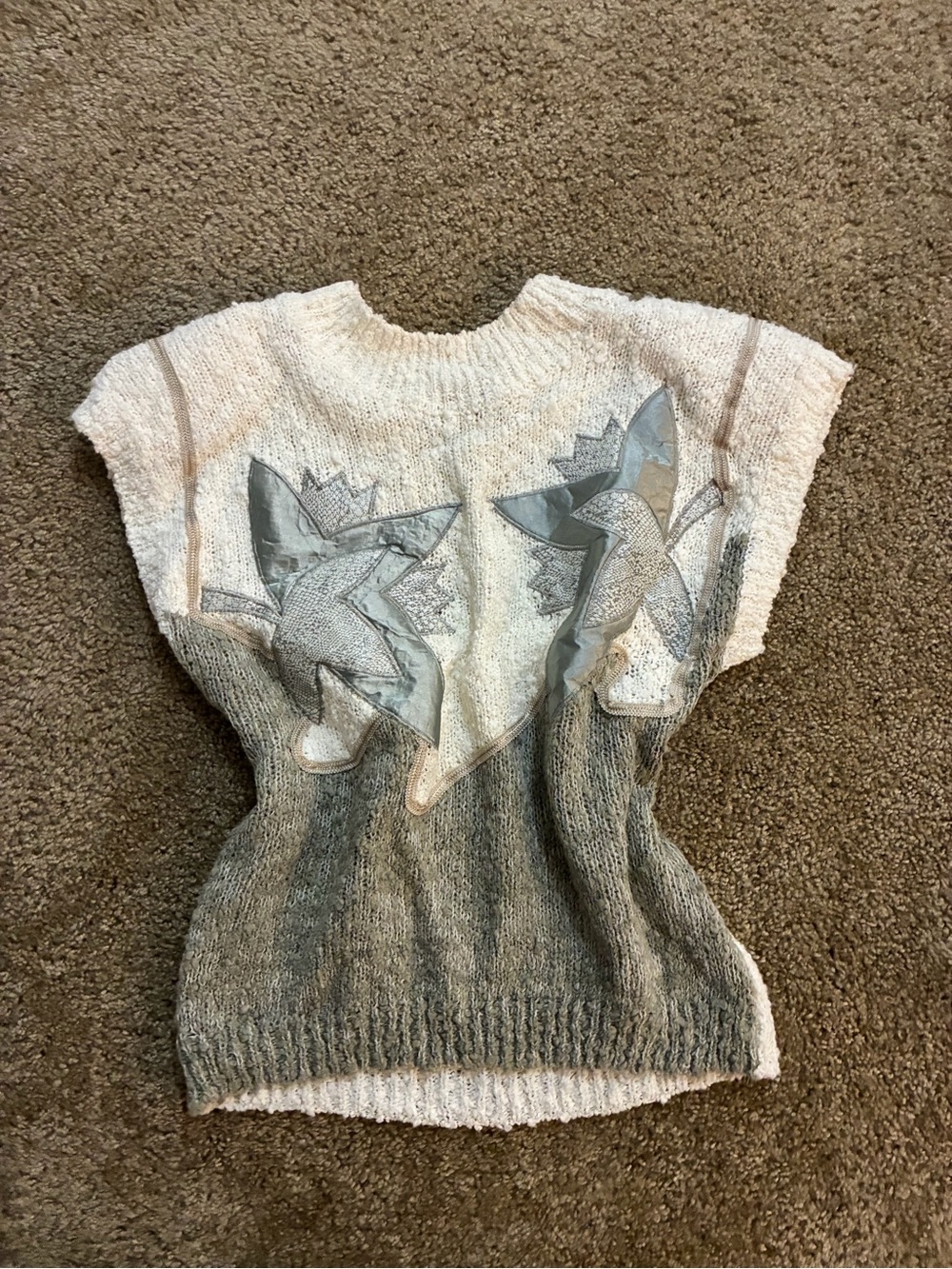 80s Vintage - Colleen’s Collectables - Made In Korea Metallic leaf knit Sweater